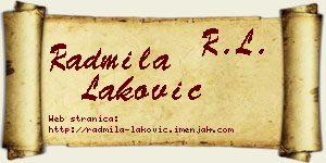 Radmila Laković vizit kartica